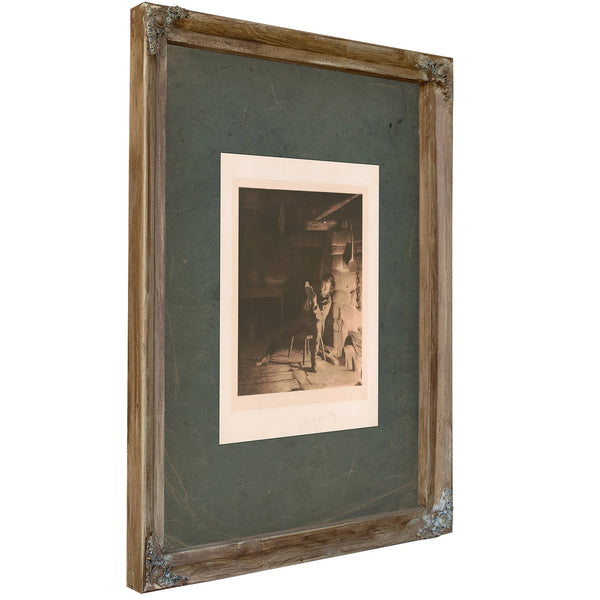 Lincoln as Boy 1914 — Verdigris Framed Canvas Print | Bella Frye