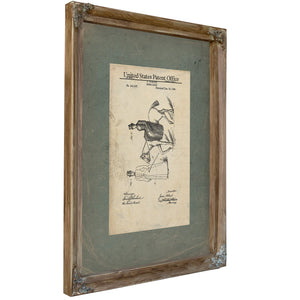 Us Patent No. 443587 Riding Habit by J Ulrich December 3 189 — Verdigris Framed Canvas Print | Bella Frye