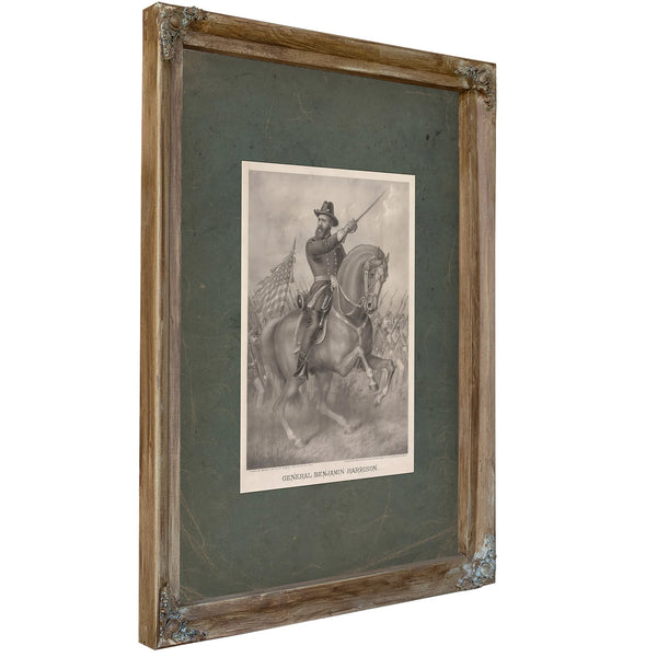 General Benjamin Harrison Come on Boys! Battle of Resaca May 13th to 16th 1864 1888 — Verdigris Framed Canvas Print | Bella F