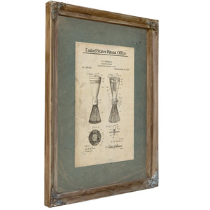 The Gentlemans Morning Ritual Patent Drawing — Verdigris Framed Canvas Print | Bella Frye
