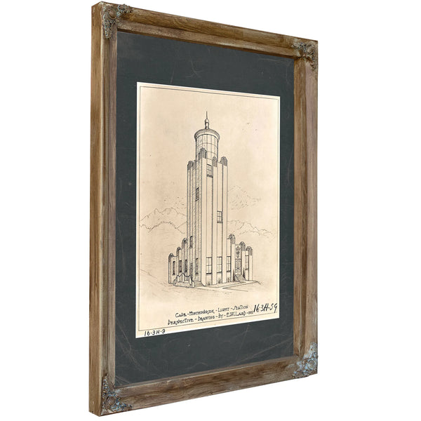 The Keepers Tower at Worlds Edge — Verdigris Framed Canvas Print | Bella Frye