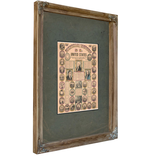 Pictorial History of the United States 1846 — Verdigris Framed Canvas Print | Bella Frye