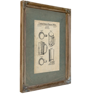 The Roop Vessel Patent Blueprint of the American Beer Mug — Framed Wall Art Room View | Bella Frye