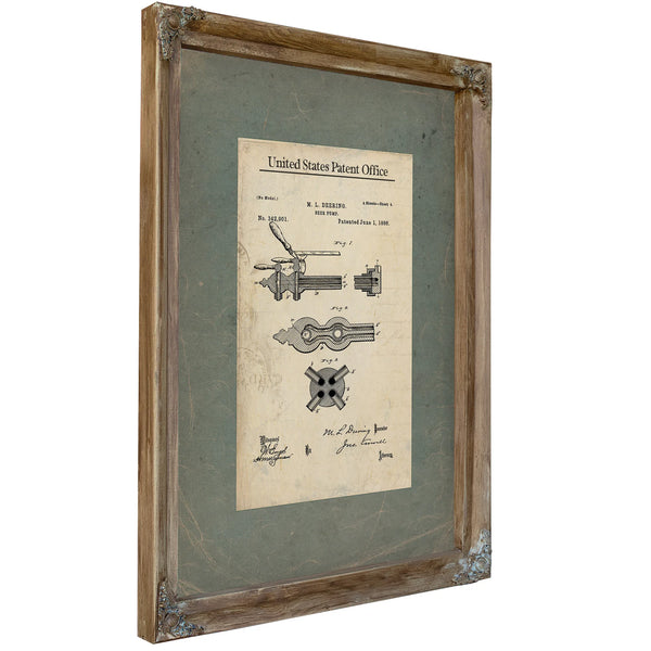 The Publicans Apparatus Beer Pump Patent Drawing — Framed Wall Art Room View | Bella Frye