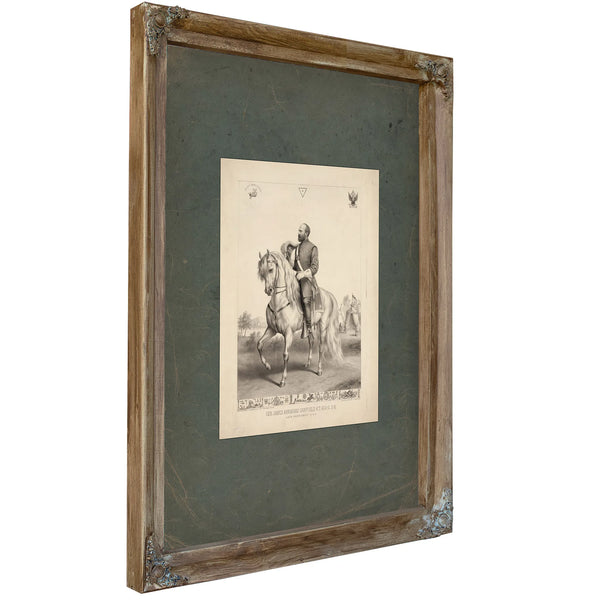 General James Abraham Garfield Kt 14 a Asr Late President Usa 1882 — Verdigris Framed Canvas Print | Bella Frye