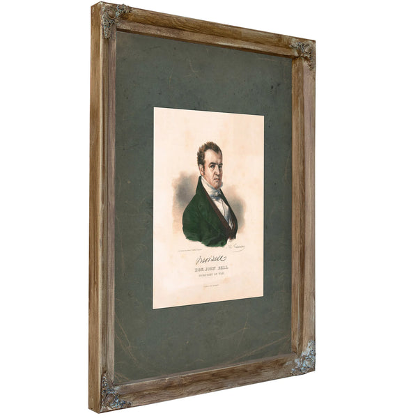 Hon John Bell Secretary of War 1841 — Verdigris Framed Canvas Print | Bella Frye