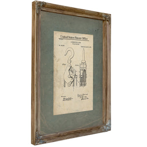 United States Patent No. 152635 Pulley Blocks by B Hewitt S Goff Patented June 3 1874 — Verdigris Framed Canvas Print | Bella