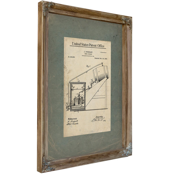 The Burkhart Beer Cooler Patent a Study in Victorian Temperance and Temptation — Framed Wall Art Room View | Bella Frye