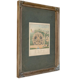 Representation of the Massacre of American Prisoners in Dartmoor Prison April 6 1815 1845 — Verdigris Framed Canvas Print | B