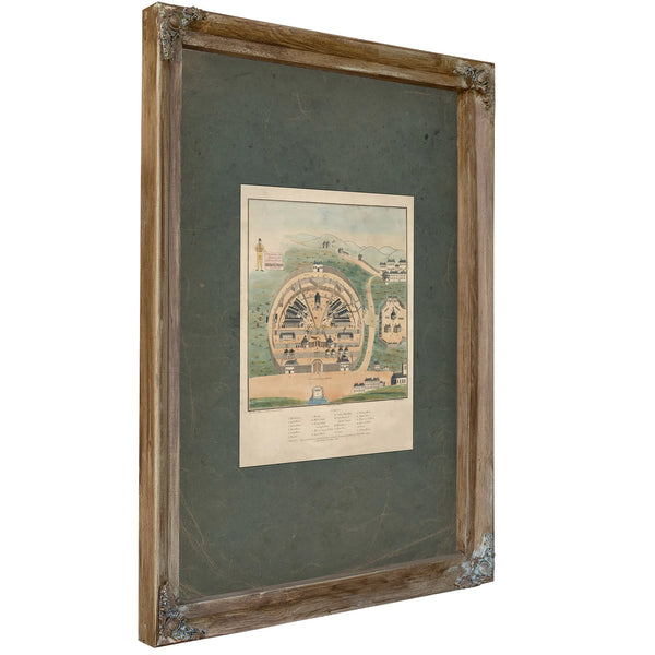 Representation of the Massacre of American Prisoners in Dartmoor Prison April 6 1815 1845 — Verdigris Framed Canvas Print | B