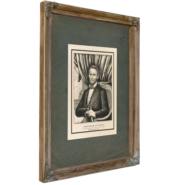Abraham Lincoln_ Sixteenth President of the United States 1861 — Verdigris Framed Canvas Print | Bella Frye