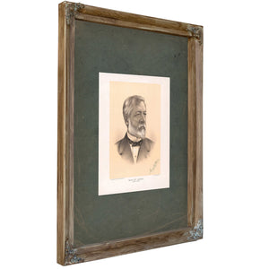 Men of Mark Library Edition James G Blaine 1884 — Verdigris Framed Canvas Print | Bella Frye