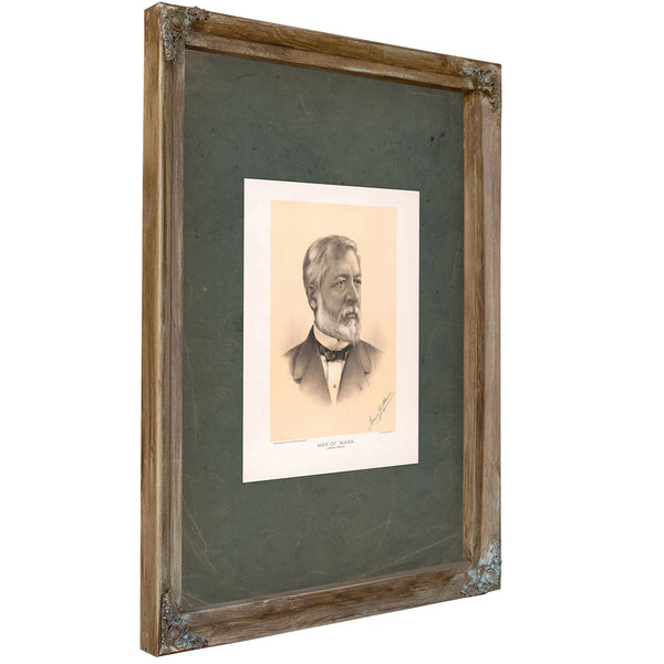 Men of Mark Library Edition James G Blaine 1884 — Verdigris Framed Canvas Print | Bella Frye