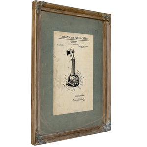 The Engelberg Candlestick Telephone Patent — Whispers Through Wire — Framed Wall Art Room View | Bella Frye