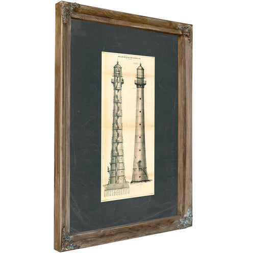 The Iron Sentinel of Cape Canaveral Maritime Engineering Blueprint — Verdigris Framed Canvas Print | Bella Frye