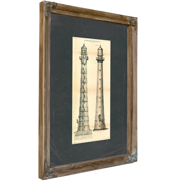 The Iron Sentinel of Cape Canaveral Maritime Engineering Blueprint — Verdigris Framed Canvas Print | Bella Frye