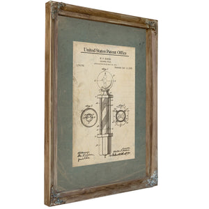 The Bloodletters Beacon — Koken Patent Blueprint — Verdigris Framed Canvas Print | Bella Frye