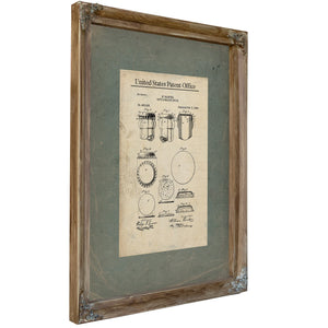 The Crown Cork Patent William Painters Bottle Cap Blueprint — Framed Wall Art Room View | Bella Frye