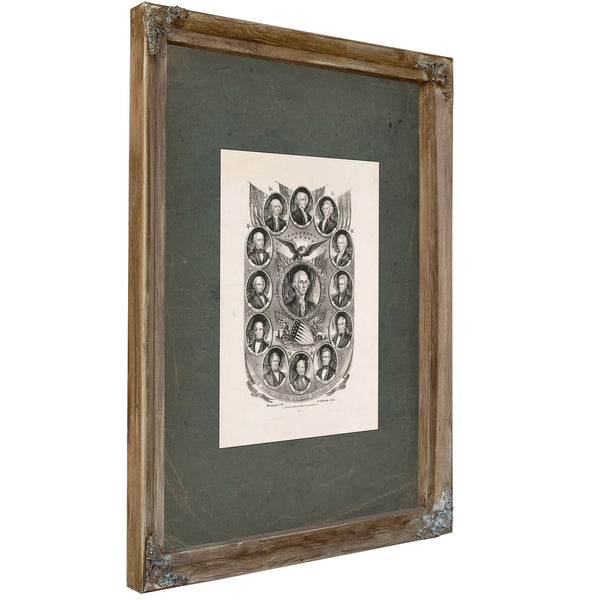 The Presidents of the United States_ Washington 1789 to Fillmore 185 185 — Verdigris Framed Canvas Print | Bella Frye