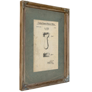 The Cattlemans Brand Divekey Livestock Tattoo Marker Patent — Verdigris Framed Canvas Print | Bella Frye