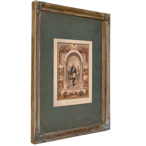 Washington as a Mason 1867 — Verdigris Framed Canvas Print | Bella Frye