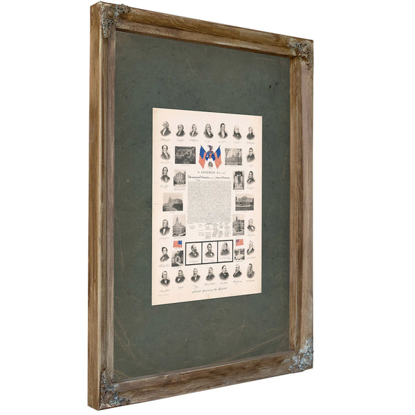 Pictorial Souvenir of the Republic 194 — Verdigris Framed Canvas Print | Bella Frye