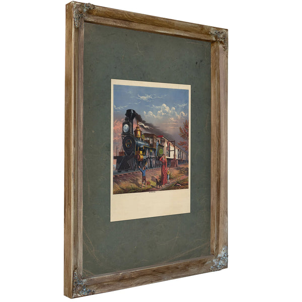 The Fast Mail 1875 — Verdigris Framed Canvas Print | Bella Frye