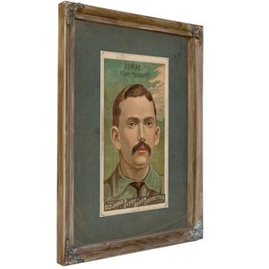 Fred Dunlap Pittsburgh Alleghenys Baseball Card Portrait 6 — Verdigris Framed Canvas Print | Bella Frye