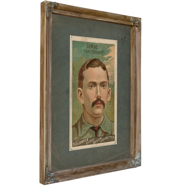 Fred Dunlap Pittsburgh Alleghenys Baseball Card Portrait 6 — Verdigris Framed Canvas Print | Bella Frye
