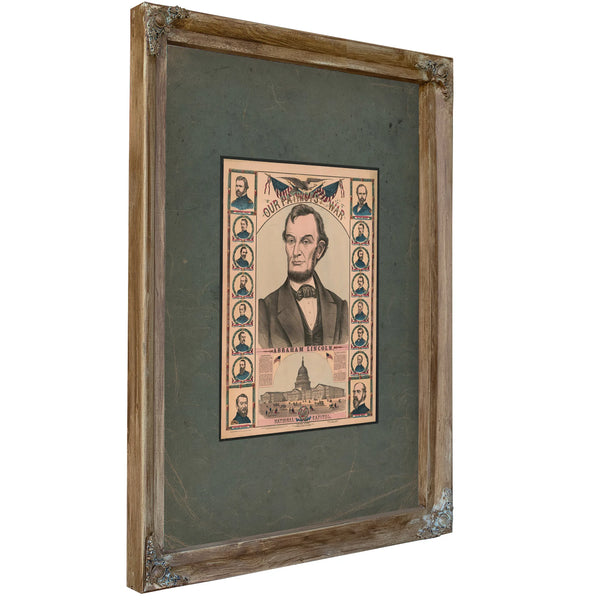 Our Patriots of the War Abraham Lincoln 1863 — Verdigris Framed Canvas Print | Bella Frye