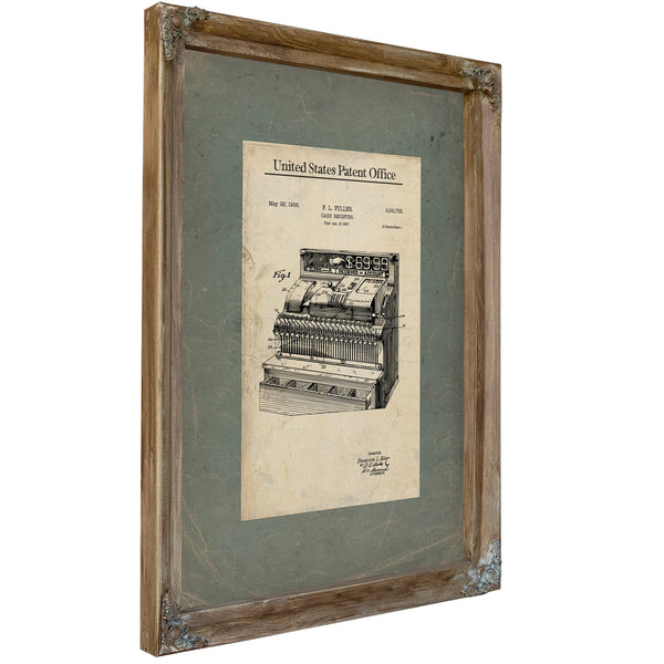 The Merchants Mechanical Mind Fuller Cash Register Patent — Framed Wall Art Room View | Bella Frye