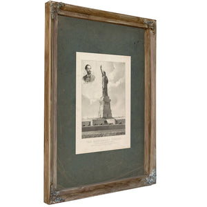 The Bartholdi Statuebedloes Island New York Harborpresented to the United States by Citizens of France 1886 — Verdigris Frame