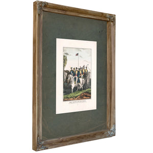 General Taylor and His Staff on the Morning Before the Battle of Buena Vista 1847 — Verdigris Framed Canvas Print | Bella Fry