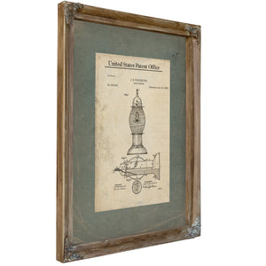 The Singeing Apparatus of Poindexter Victorian Hair Burning Device Patent — Verdigris Framed Canvas Print | Bella Frye