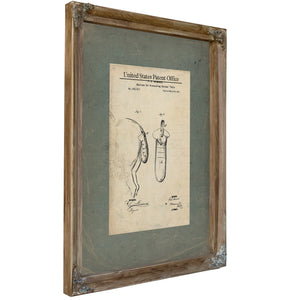 Us Patent No. 148367 Devices for Protecting Horses Tails by F E Howard (1874) — Verdigris Framed Canvas Print | Bella Frye