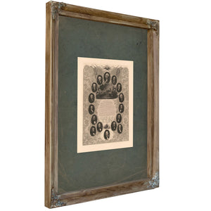 The Declaration of Independence and Portraits of the Presidents 1861 1865 — Verdigris Framed Canvas Print | Bella Frye
