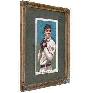 Christy Mathewson New York Giants Baseball Card Portrait 4 — Verdigris Framed Canvas Print | Bella Frye