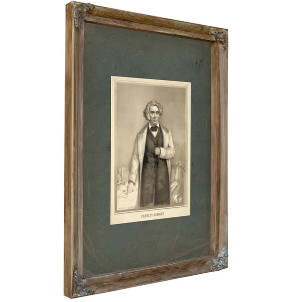 Charles Sumner 1874 1 — Verdigris Framed Canvas Print | Bella Frye