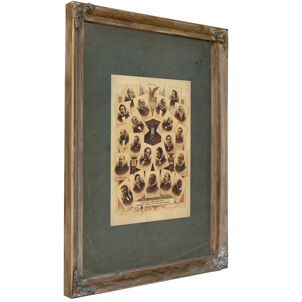Commander and Past Commanders Grand Army of the Republic 1893 — Verdigris Framed Canvas Print | Bella Frye