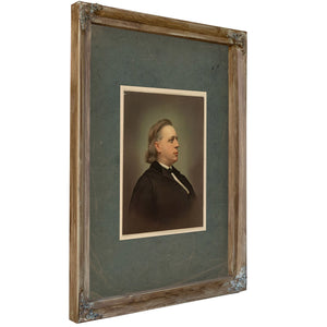 Henry Ward Beecher 1871 — Verdigris Framed Canvas Print | Bella Frye
