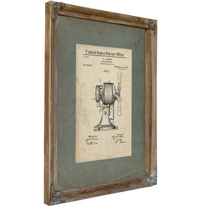 The Stowe Oscillating Fan Patent a Study in Mechanical Breeze — Framed Wall Art Room View | Bella Frye
