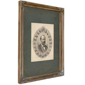 The Presidents of Usa 19th Century — Verdigris Framed Canvas Print | Bella Frye