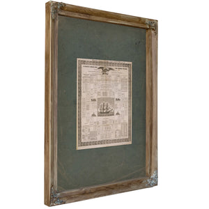 Family Chart for the United States 1835 — Verdigris Framed Canvas Print | Bella Frye