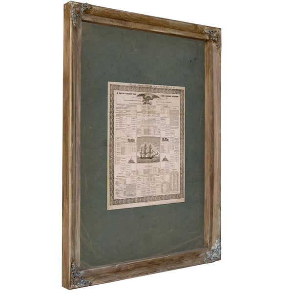 Family Chart for the United States 1835 — Verdigris Framed Canvas Print | Bella Frye