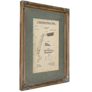 The Barbers Covenant Patent No. 311466 — Verdigris Framed Canvas Print | Bella Frye