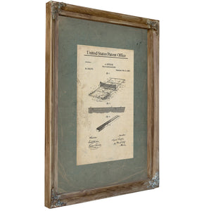 Us Patent No. 335579 Field Game Marker by a Gutzloe February 9 1886 — Verdigris Framed Canvas Print | Bella Frye