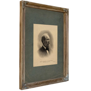 Gen James a Garfield 2th President of the United States 1881 — Verdigris Framed Canvas Print | Bella Frye