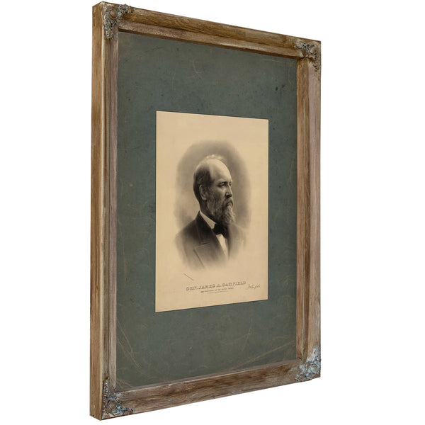 Gen James a Garfield 2th President of the United States 1881 — Verdigris Framed Canvas Print | Bella Frye
