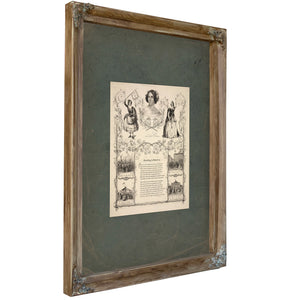 Greeting to America 19th Century — Verdigris Framed Canvas Print | Bella Frye