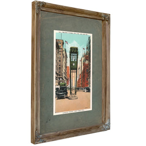 The Bronze Sentinel of Fifth Avenue — Verdigris Framed Canvas Print | Bella Frye